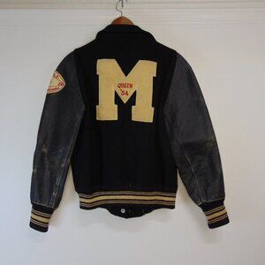 1954 Homecoming Queen Varsity Letterman Jacket Bomber Vintage RARE Leather